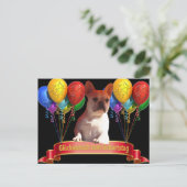 französische Bulldogge Luftballon French Bulldog Postkarte (Stehend Vorderseite)