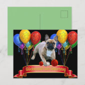 französische Bulldogge Luftballon French Bulldog Postkarte (Vorne/Hinten)