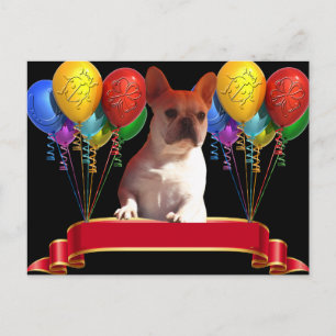 Französische Bulldogge Luftballon French Bulldog Postkarte