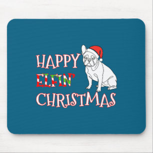 Französische Bulldogge Lustige Santa Hut Glücklich Mousepad