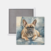 Französische Bulldogge Magnet (Vorderseite/Rückseite)
