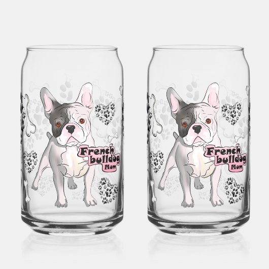 Französische Bulldogge Mama | Knochen & Herzen Dosenglas (Links)