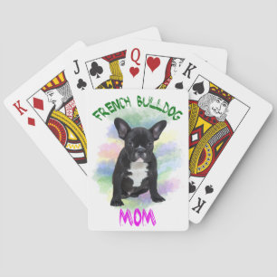 Französische Bulldogge Mama Wasserfarbe Ölmalerei  Spielkarten