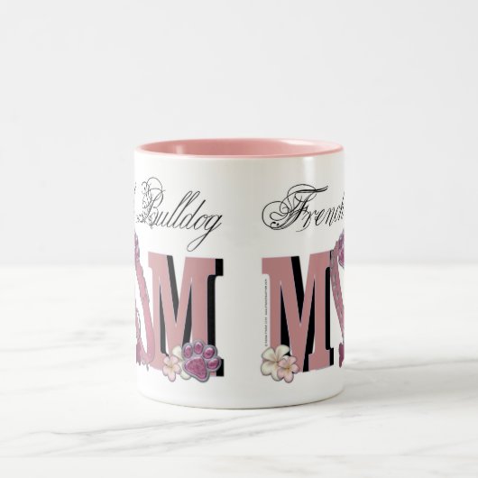 Französische Bulldogge MAMA Zweifarbige Tasse (Mittel)