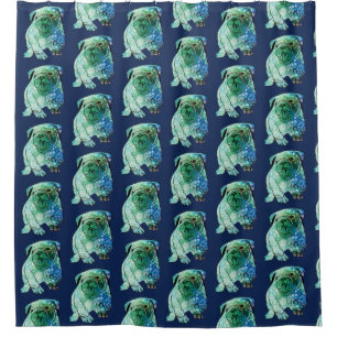 Französische Bulldogge Mandala Art Duschvorhang