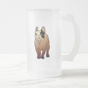 Französische Bulldogge Mattglas Bierglas