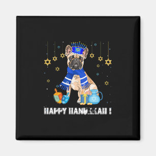 Französische Bulldogge Menorah Hut Frohes Chanukka Magnet