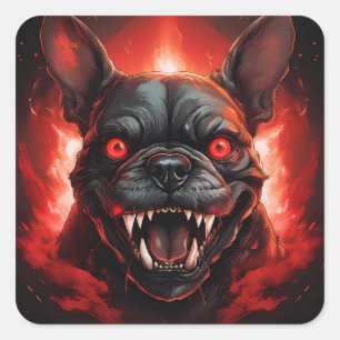 Französische Bulldogge misslungen Quadratischer Aufkleber