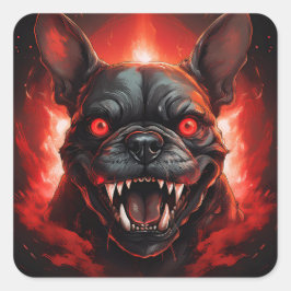 Französische Bulldogge misslungen Quadratischer Aufkleber