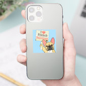 Französische Bulldogge mit anpassbarem Schild Aufkleber (Telefon)