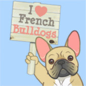 Französische Bulldogge mit anpassbarem Schild Aufkleber (Vorderseite)
