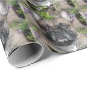 Französische Bulldogge mit Biene French Bulldog Geschenkpapier (Rolleneckpunkt)