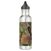 Französische Bulldogge mit Blumen French Bulldog Edelstahlflasche (Links)