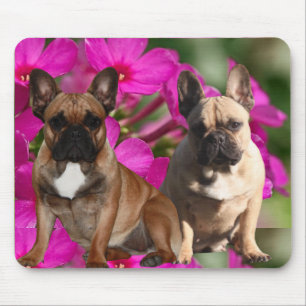 Französische Bulldogge mit Blumen French Bulldog  Mousepad