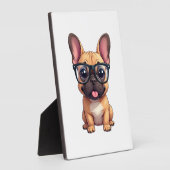 Französische Bulldogge mit Brille Fotoplatte (Seite)