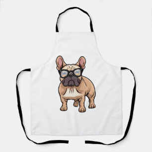 Französische Bulldogge mit Brille Schürze