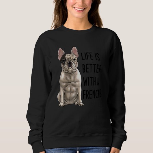 Französische Bulldogge mit einem Frenchie 1 Sweatshirt (Vorderseite)