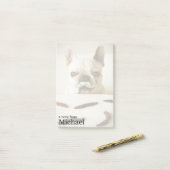 Französische Bulldogge mit einem Schnurrbart Post-it Klebezettel (Auf Schreibtisch)