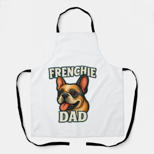 Französische Bulldogge mit französischem PapaText Schürze