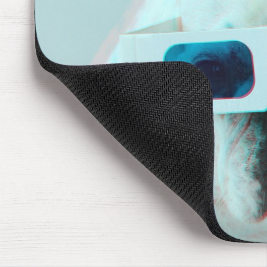 Französische Bulldogge mit Gläsern 3D Mousepad (Ecke)