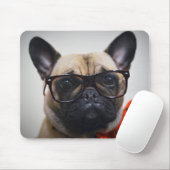 Französische Bulldogge mit Gläsern und Mousepad (Mit Mouse)