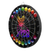 Französische Bulldogge mit Herz Comic  Dartscheibe (Vorderseite rechts)