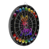 Französische Bulldogge mit Herz Comic  Dartscheibe (Vorderseite Links)