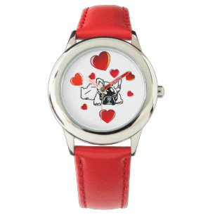 Französische Bulldogge mit Herz French Bulldog Armbanduhr
