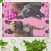 Französische Bulldogge mit Herz French Bulldog Geschirrtuch (Gefaltet)