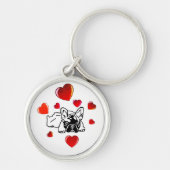 Französische Bulldogge mit Herz French Bulldog Schlüsselanhänger (Vorne)
