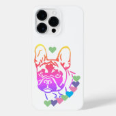 französische Bulldogge mit Herzhalsband iPhone Hülle (Rückseite)
