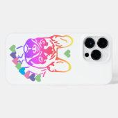 französische Bulldogge mit Herzhalsband iPhone Hülle (Rückseite (Horizontal))