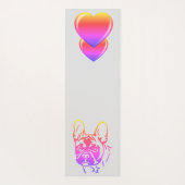 französische Bulldogge mit Herzhalsband Yogamatte (Rückseite)