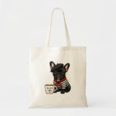 Französische Bulldogge mit Kaffee Tragetasche (Vorne)
