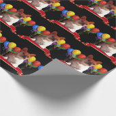 Französische Bulldogge mit Luftballons Geschenkpapier (Ecke)