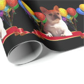 Französische Bulldogge mit Luftballons Geschenkpapier (Rolleneckpunkt)