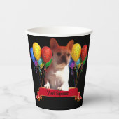 Französische Bulldogge mit Luftballons Pappbecher (Vorderseite)