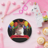 Französische Bulldogge mit Luftballons Pappteller (Party)