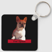 Französische Bulldogge mit Luftballons Schlüsselanhänger (Rückseite)