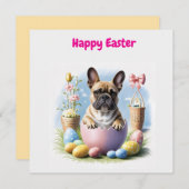 Französische Bulldogge mit Osterei Frohe Ostern (Vorne/Hinten)