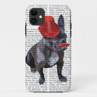 Französische Bulldogge mit roten Zylinder und dem