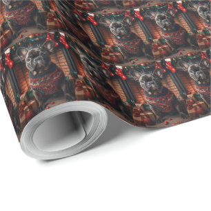 Französische Bulldogge mit Weihnachtsgeschenken Ka Geschenkpapier