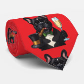 Französische Bulldogge mit Zigarre Neujahr Krawatte (Gerollt)