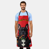 Französische Bulldogge mit Zigarre Neujahr Schürze (Getragen)