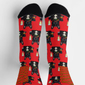 Französische Bulldogge mit Zigarre Neujahr Socken (Oben)