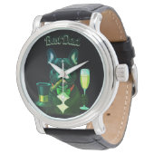 Französische Bulldogge mit Zigarre Vatertag Armbanduhr (Schrägansicht)