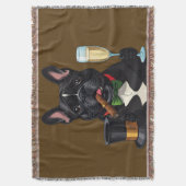 Französische Bulldogge mit Zigarre Vatertag Decke (Vorderseite Vertikal)