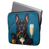 Französische Bulldogge mit Zigarre Vatertag Laptopschutzhülle (Vorderseite Links)