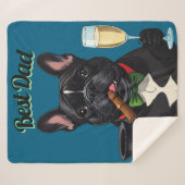 Französische Bulldogge mit Zigarre Vatertag Sherpadecke (Vorderseite (Horizontal))