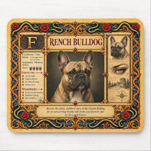 Französische Bulldogge, mittelalterliche Bestiarie Mousepad